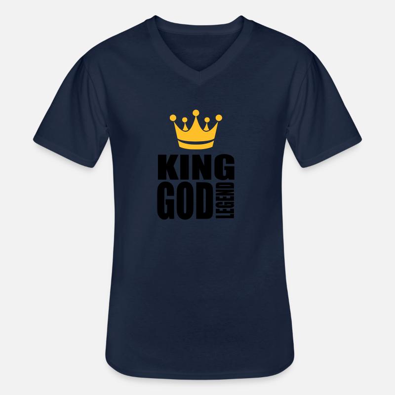 König Gottes Legende - Männer-T-Shirt mit V-Ausschnitt - Navy