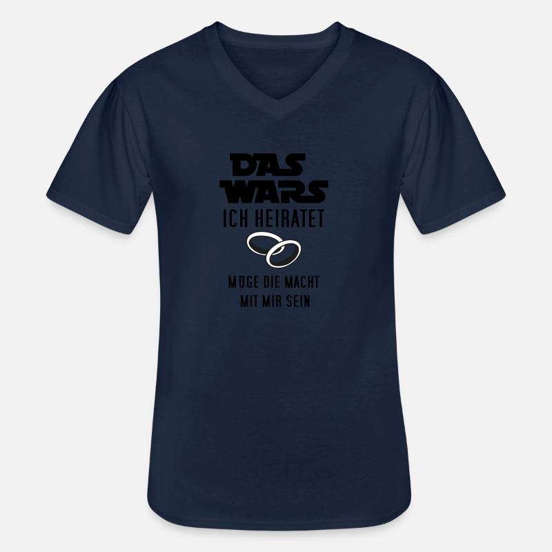 das wars - ich heiratet - Männer-T-Shirt mit V-Ausschnitt - Navy