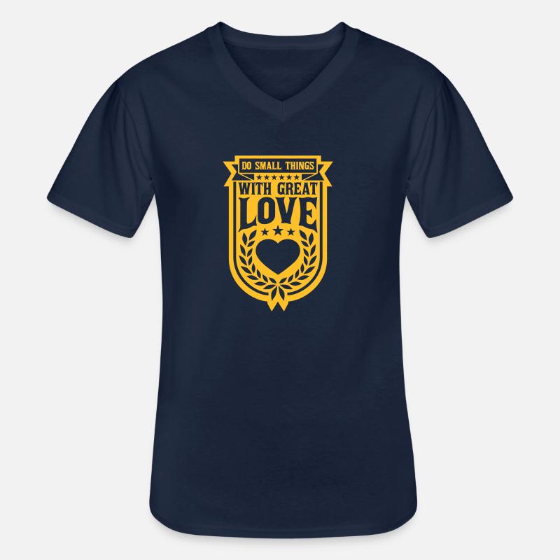 Zitat do small things - Männer-T-Shirt mit V-Ausschnitt - Navy