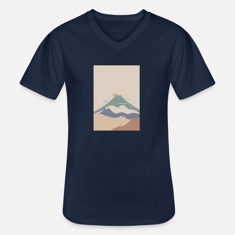 Monchatgne - Männer-T-Shirt mit V-Ausschnitt - Navy