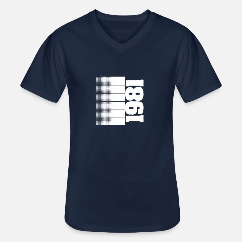 Freizeit 1981 - Männer-T-Shirt mit V-Ausschnitt - Navy
