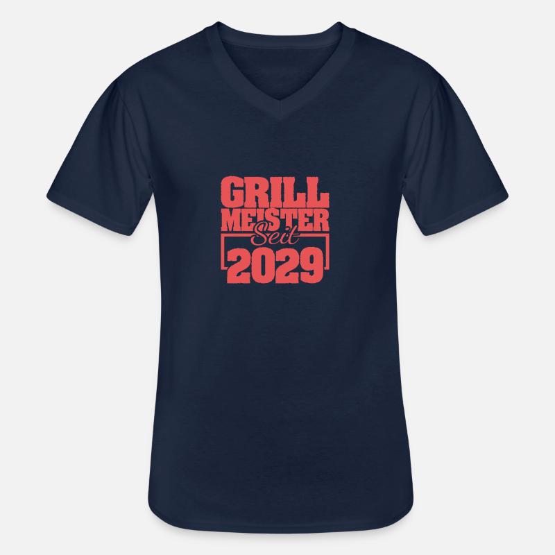Kohlegrill 2029 - Männer-T-Shirt mit V-Ausschnitt - Navy