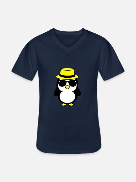 cool_pinguin_02 - Männer-T-Shirt mit V-Ausschnitt - Navy