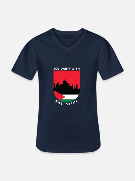 Free Palestine - Men's V-Neck T-Shirt - navy