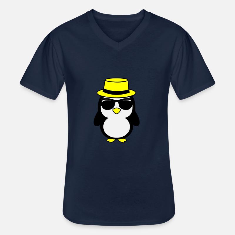 cool pinguin 02 - Männer-T-Shirt mit V-Ausschnitt - Navy