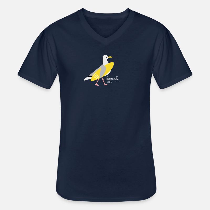 Surfer Möwe - Männer-T-Shirt mit V-Ausschnitt - Navy