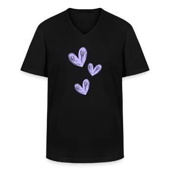 Love purple - Männer-T-Shirt mit V-Ausschnitt - Schwarz - Vorne - AI Model Male 178 dark (178cm)