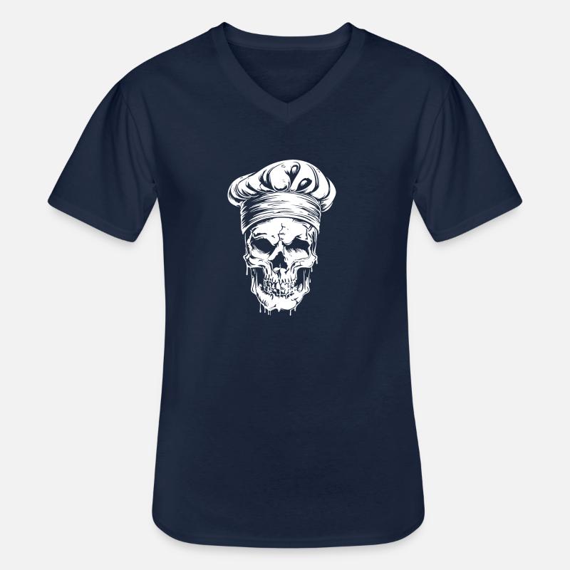 Koch Totenkopf Chef - Männer-T-Shirt mit V-Ausschnitt - Navy