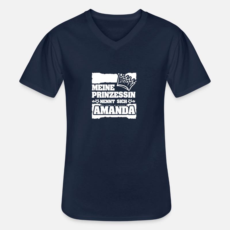 Amanda als Mädchenname - Männer-T-Shirt mit V-Ausschnitt - Navy