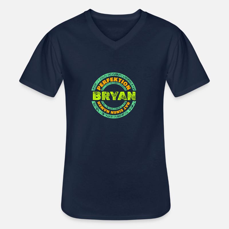 Bryan als Bryan - Männer-T-Shirt mit V-Ausschnitt - Navy