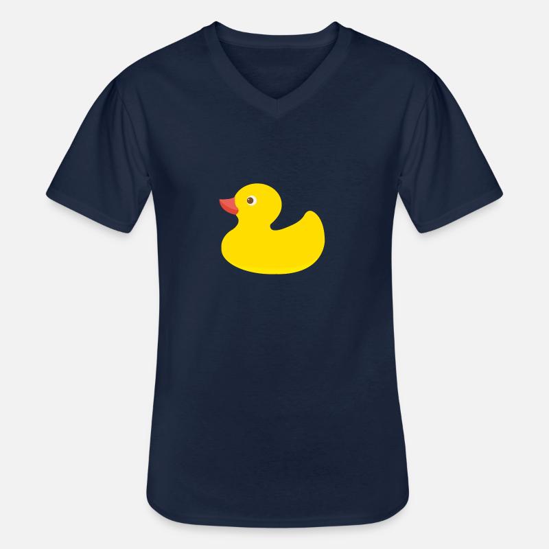 quietscheente,ente,badewanne,wasservogel,gelb - Männer-T-Shirt mit V-Ausschnitt - Navy