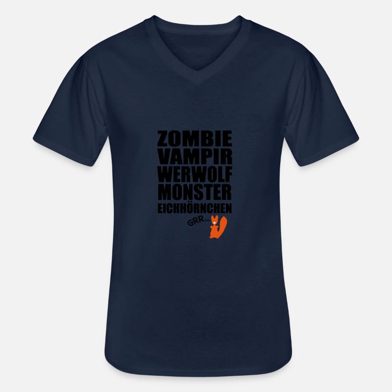 Monster Eichhörnchen - Männer-T-Shirt mit V-Ausschnitt - Navy