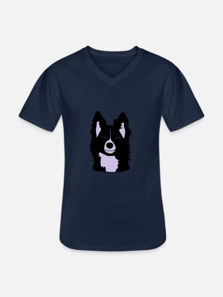 "Velvet" head - Men's V-Neck T-Shirt - navy