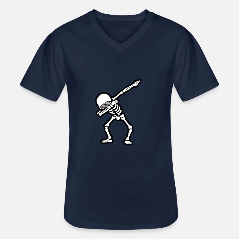 Cool Skull Dabbing - Männer-T-Shirt mit V-Ausschnitt - Navy