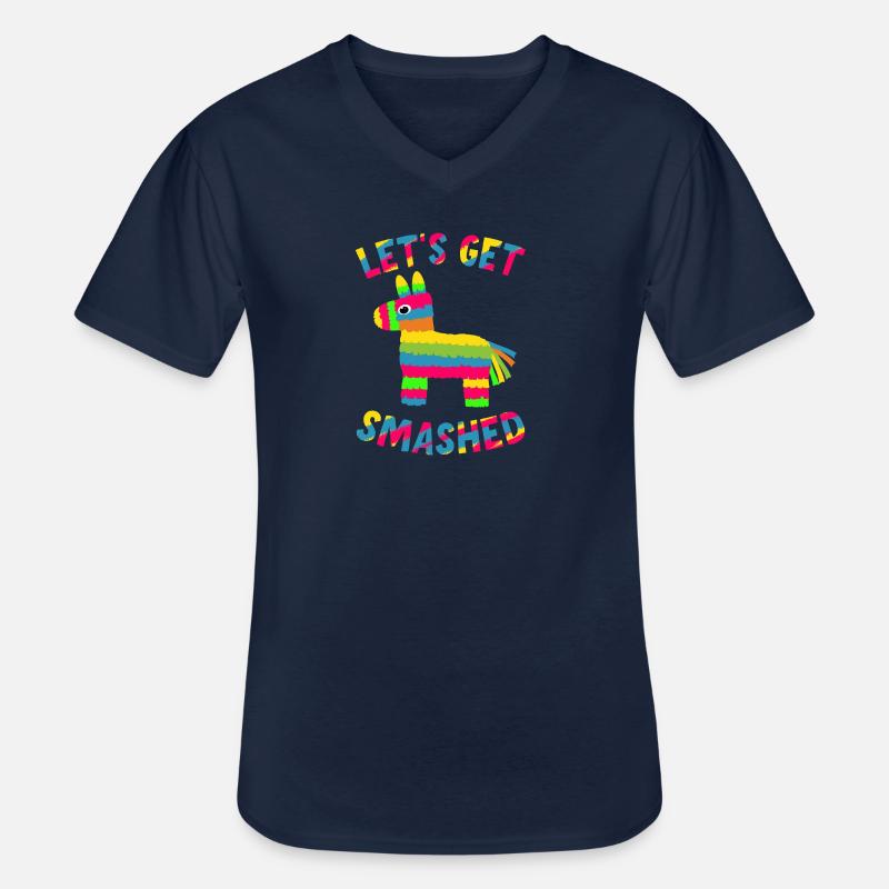 Let's Get Smashed Pinata - Männer-T-Shirt mit V-Ausschnitt - Navy