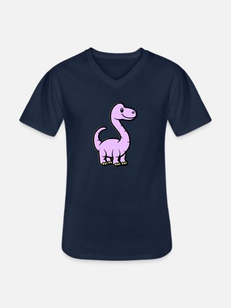 Dinosaur Brontosaurus Comic - Men's V-Neck T-Shirt - navy