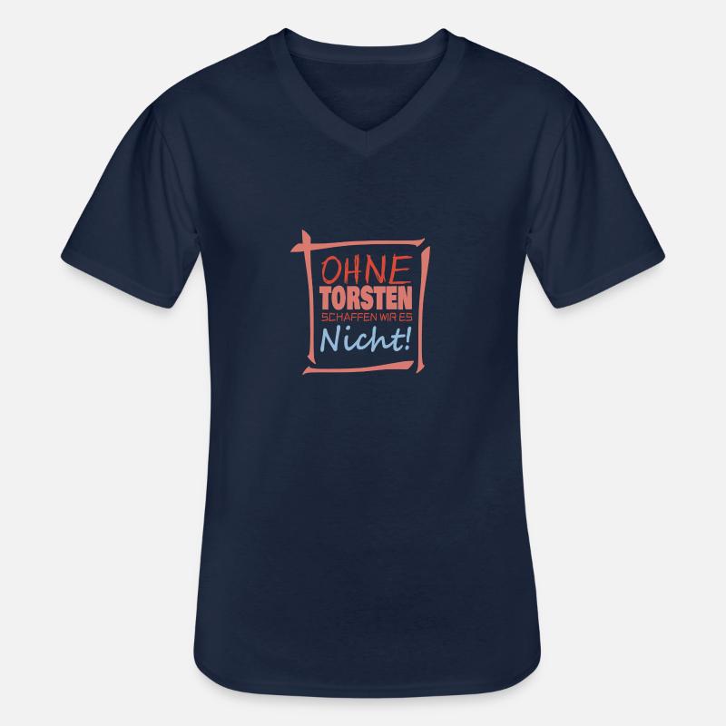 torsten - Männer-T-Shirt mit V-Ausschnitt - Navy