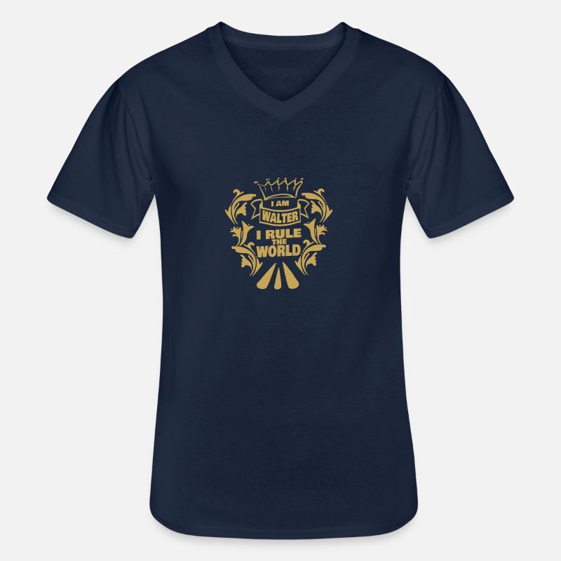 Walter - Men's V-Neck T-Shirt - navy