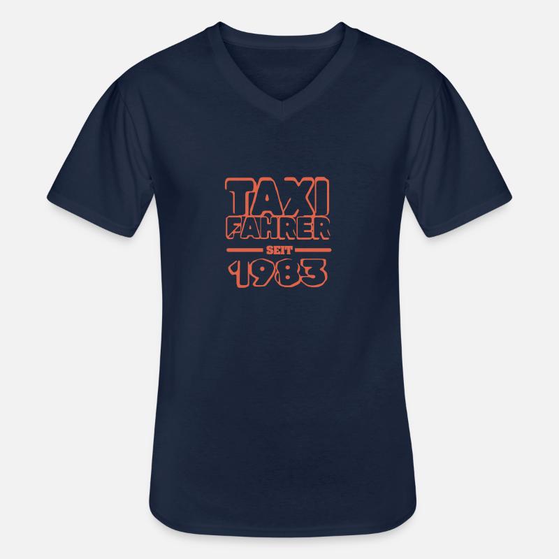 Jahr 1983 - Männer-T-Shirt mit V-Ausschnitt - Navy