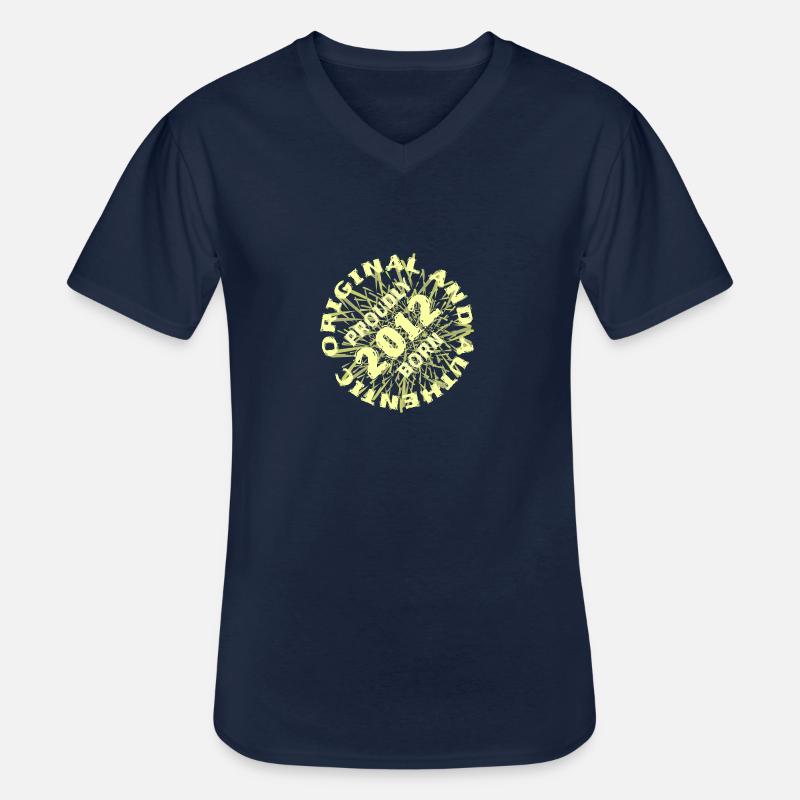 Authentisch 2012 - Männer-T-Shirt mit V-Ausschnitt - Navy