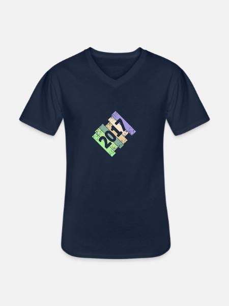 Year 2017 - Men's V-Neck T-Shirt - navy