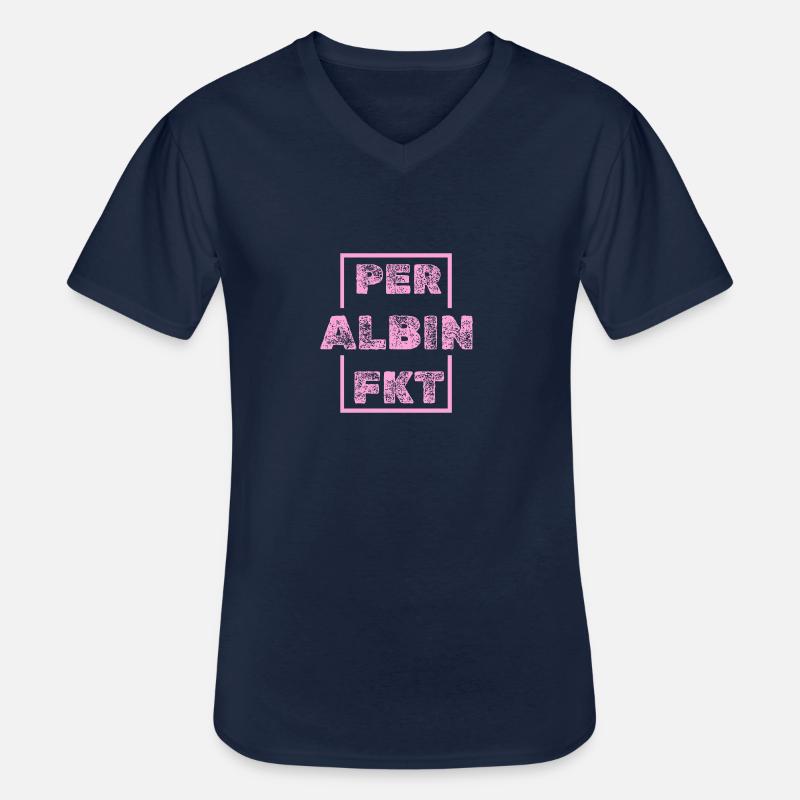 Albin Albin - Männer-T-Shirt mit V-Ausschnitt - Navy