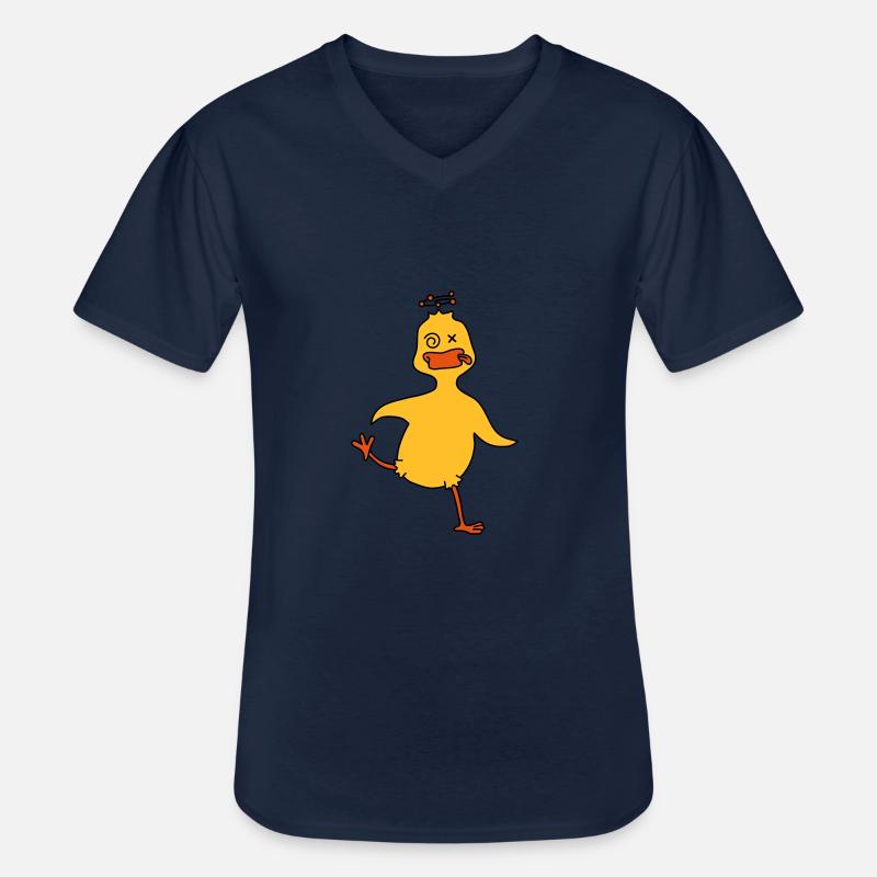 Drunken Duck - Männer-T-Shirt mit V-Ausschnitt - Navy