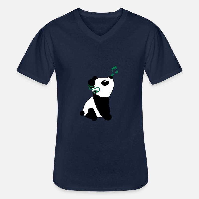 Panda mit Cochlea-Implantat - Männer-T-Shirt mit V-Ausschnitt - Navy