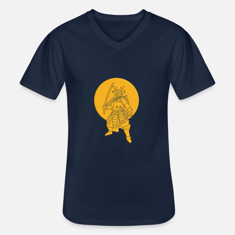 Samurai - Männer-T-Shirt mit V-Ausschnitt - Navy
