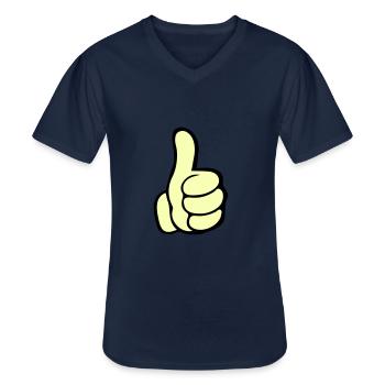 like hand - Men's V-Neck T-Shirt - navy - Front - AI Model Male 178 dark (178cm)