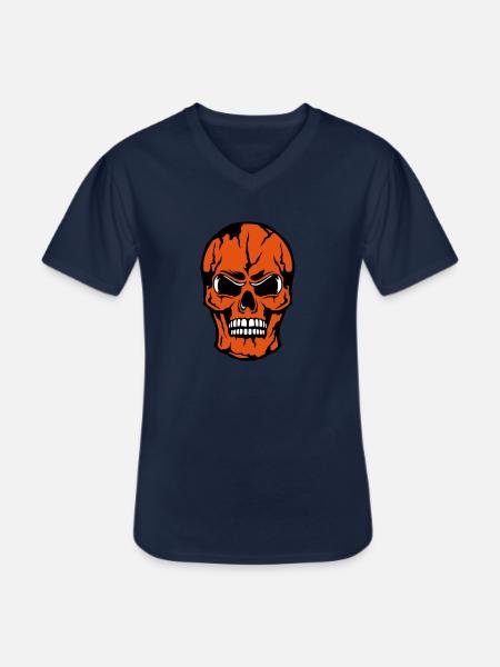 skull skull halloween - Men's V-Neck T-Shirt - navy