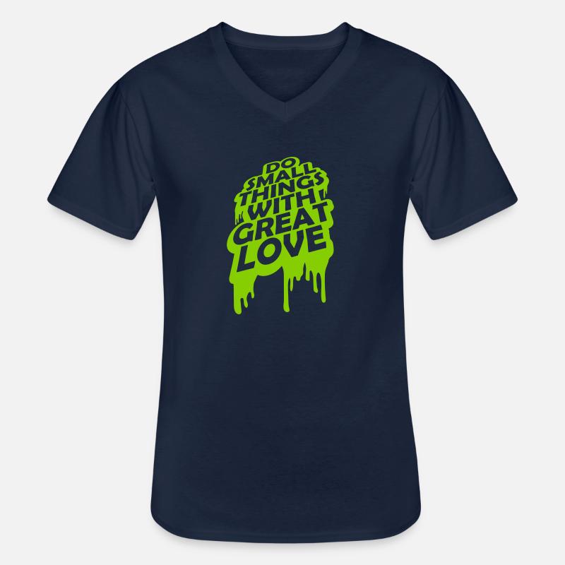 Zitat do small things - Männer-T-Shirt mit V-Ausschnitt - Navy