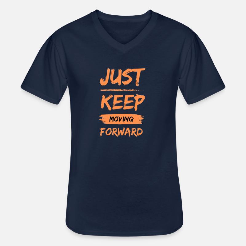 Just keep moving forward - Männer-T-Shirt mit V-Ausschnitt - Navy