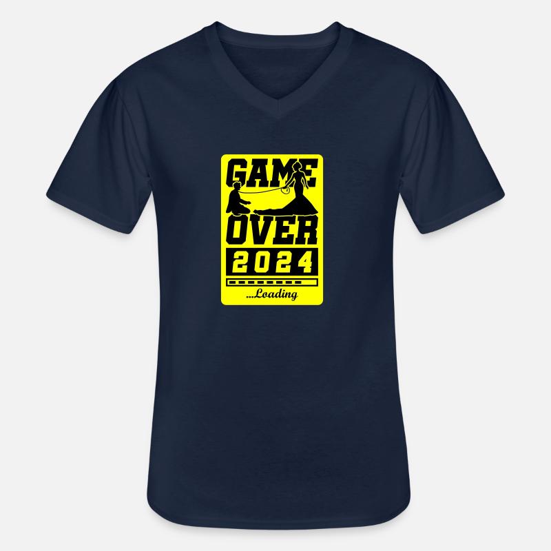 Hochzeit Loading 2024 Game Over - Männer-T-Shirt mit V-Ausschnitt - Navy