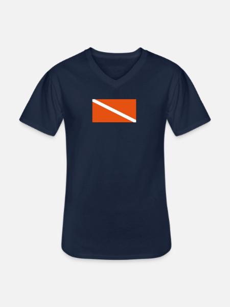 Drapeau de plongée AI - T-shirt col V Homme - marine