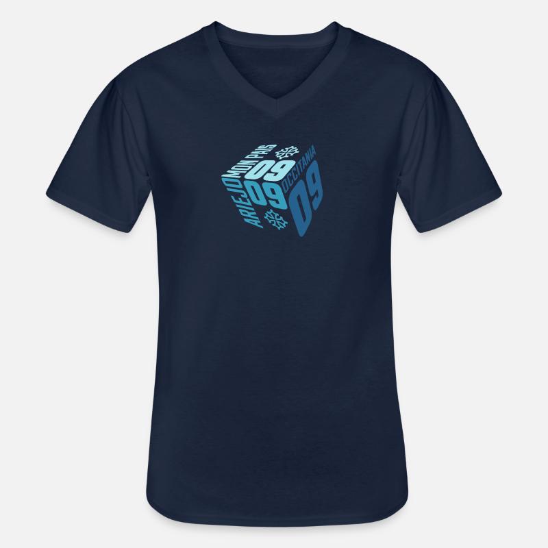 Der Cube d'Ariège. - Männer-T-Shirt mit V-Ausschnitt - Navy