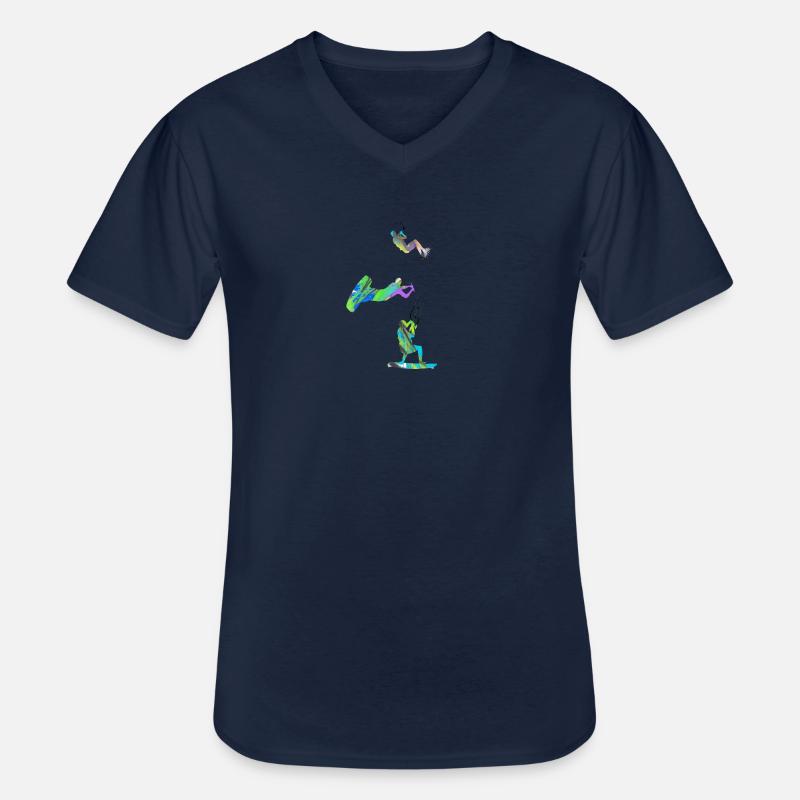 Kiten, surfen,kitesurfing, Graffiti - Männer-T-Shirt mit V-Ausschnitt - Navy