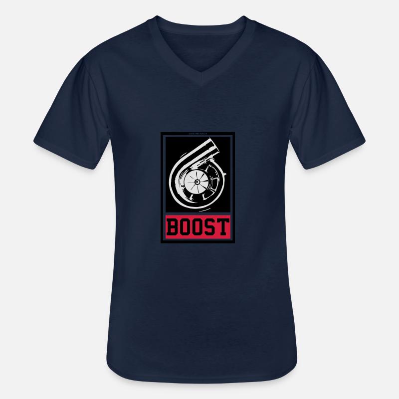BOOST - Männer-T-Shirt mit V-Ausschnitt - Navy