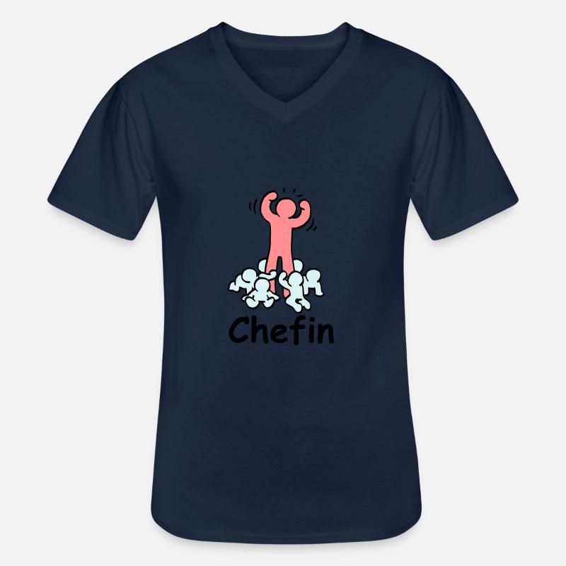 Chefin - Männer-T-Shirt mit V-Ausschnitt - Navy