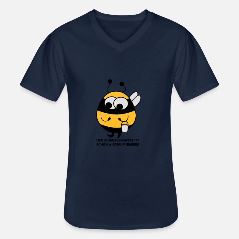 Biene mit Eimer - Männer-T-Shirt mit V-Ausschnitt - Navy