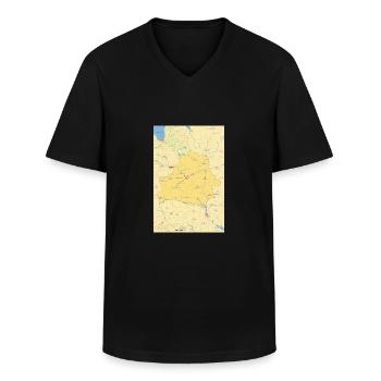 Belarus Map Belarus - Men's V-Neck T-Shirt - black - Front - AI Model Male 178 dark (178cm)