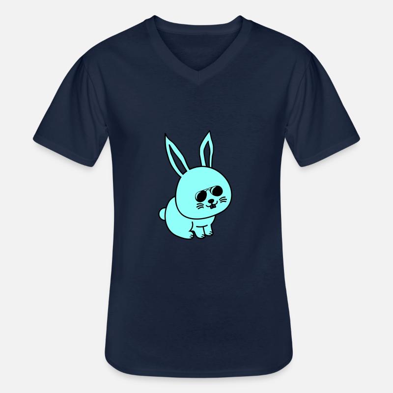 hase comic cool - Männer-T-Shirt mit V-Ausschnitt - Navy
