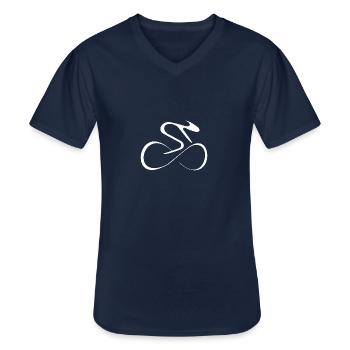Fahrrad Rennrad - Männer-T-Shirt mit V-Ausschnitt - Navy - Vorne - AI Model Male 178 dark (178cm)