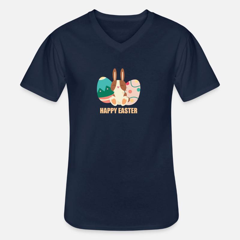 Ostern Geschenk Happy Easter - Männer-T-Shirt mit V-Ausschnitt - Navy
