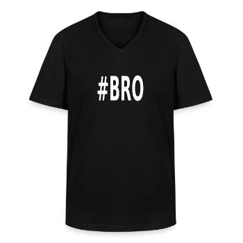 #BRO - Männer-T-Shirt mit V-Ausschnitt - Schwarz - Vorne - AI Model Male 178 dark (178cm)