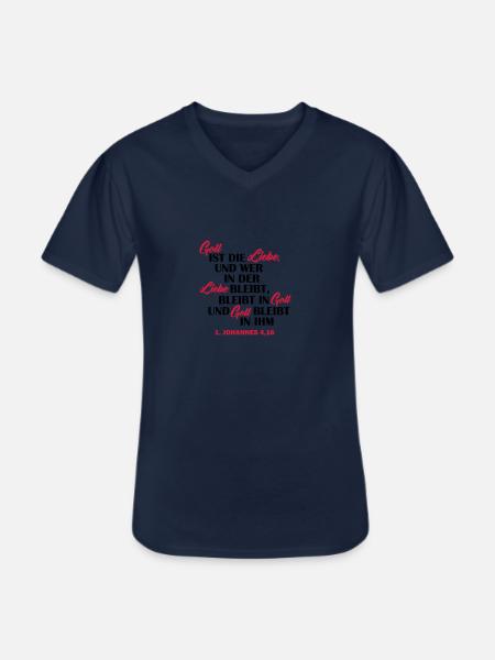 gott ist liebe - Männer-T-Shirt mit V-Ausschnitt - Navy