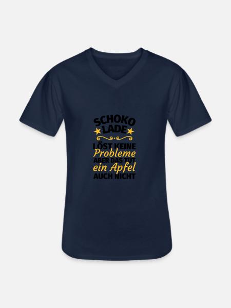 Schokolade lustig - Männer-T-Shirt mit V-Ausschnitt - Navy