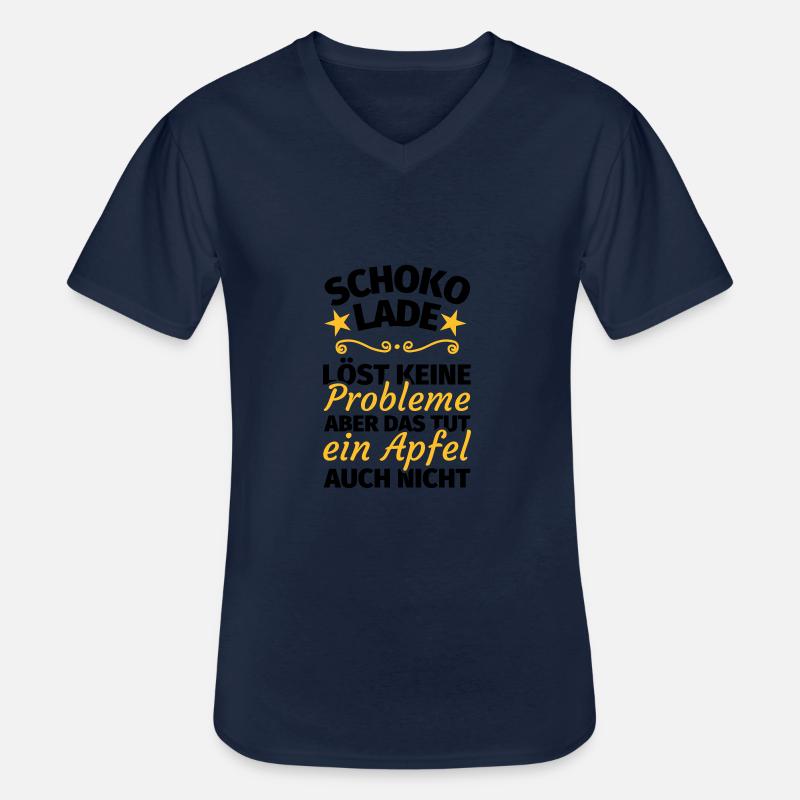 Schokolade lustig - Männer-T-Shirt mit V-Ausschnitt - Navy