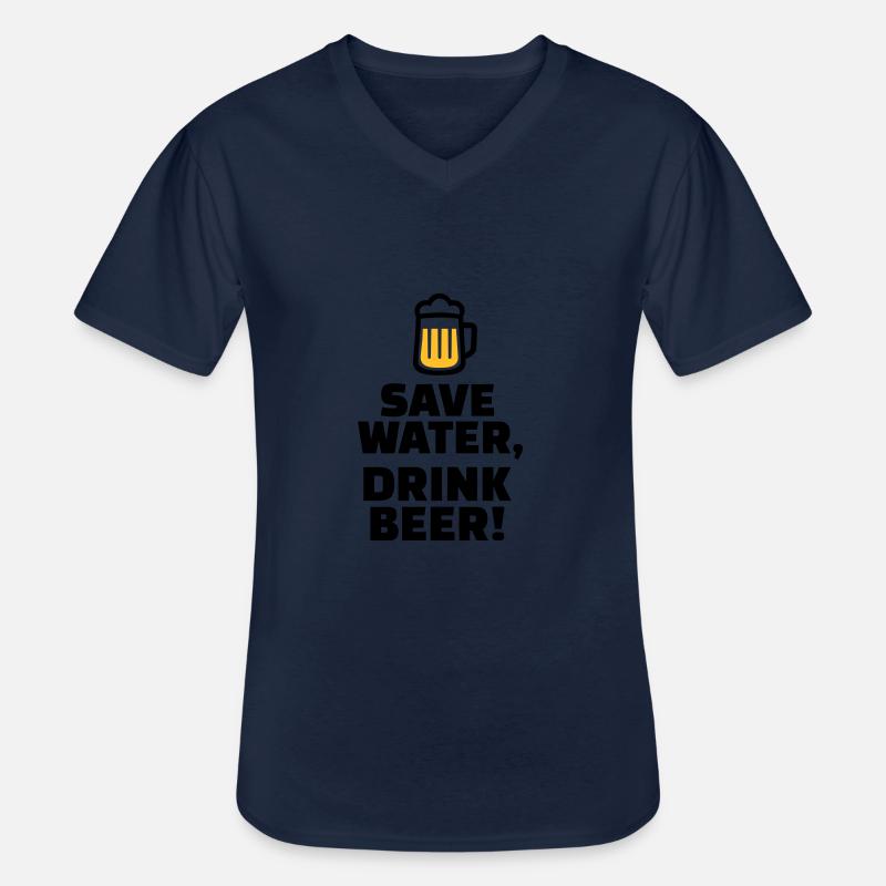 Bier - Männer-T-Shirt mit V-Ausschnitt - Navy