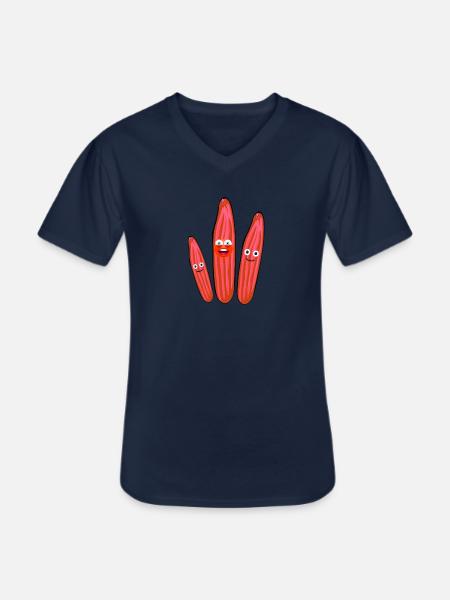 Concombre,Concombre de fête,Concombre Rieur - T-shirt col V Homme - marine